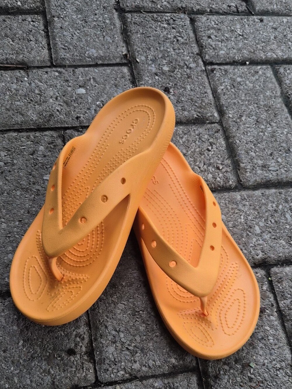Orange Crocs Flip Flop